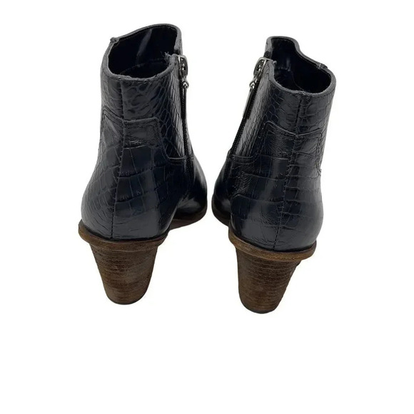 Kaanas Amarone Black Leather Pointed Toe Ankle Boots Shoes - Picture 11 of 12